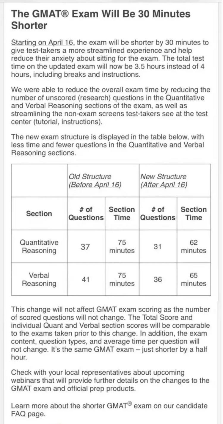GMAT考试变化