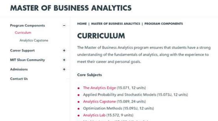 分析美国信息系统管理，商业分析，统计学和数据