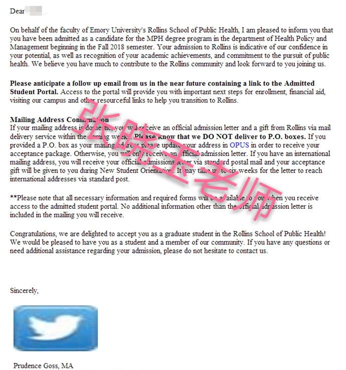 跨专业申请到埃默里大学MPH