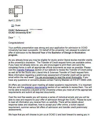 安大略艺术设计大学本科录取案例