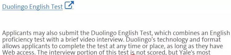 新增可选语言考试“Duolingo”