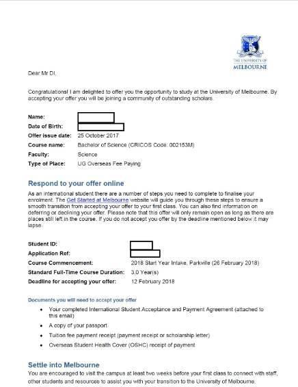 大二休学生，一个月内成功申请澳洲顶尖名校墨尔本大学