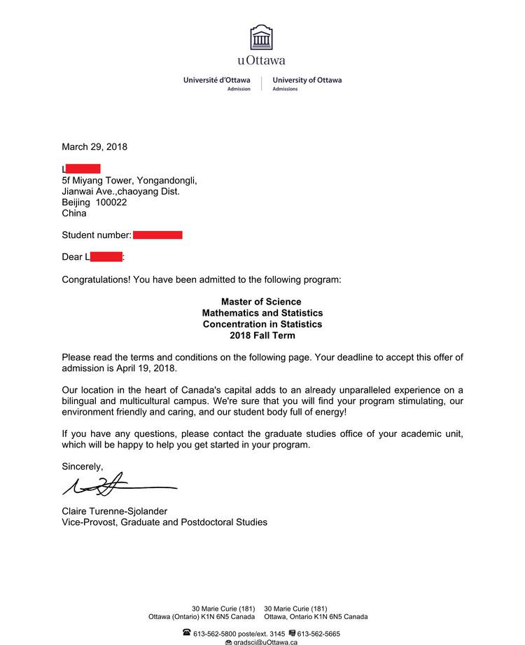 渥太华大学数学与统计专业硕士录取分析 渥太华大学数学与统计专业硕士录取分析