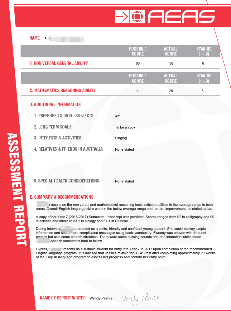 低分AEAS奇迹申请澳洲顶尖私立名校