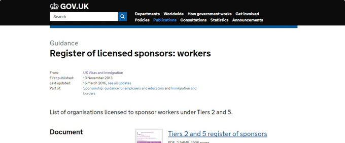 如何找到英国T2和T5签证的Sponsor