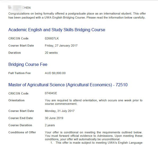 从70分开始成功逆袭被澳洲名校录取