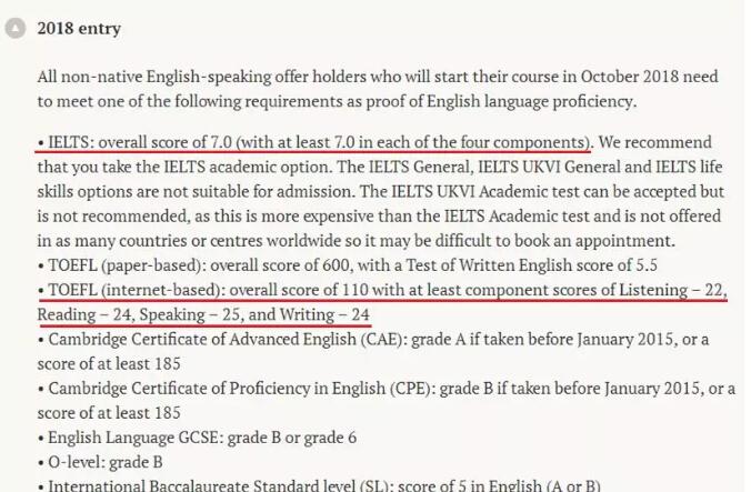 重要消息：牛津部分专业降低雅思要求！