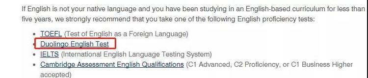 新增可选语言考试“Duolingo”