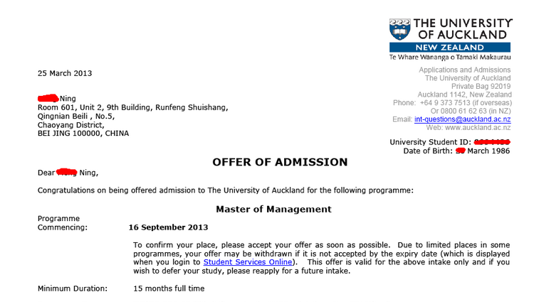 马来西亚本科获奥大管理硕士案例