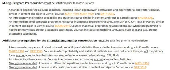 三个实例了解美国研究生申请前提课程要求