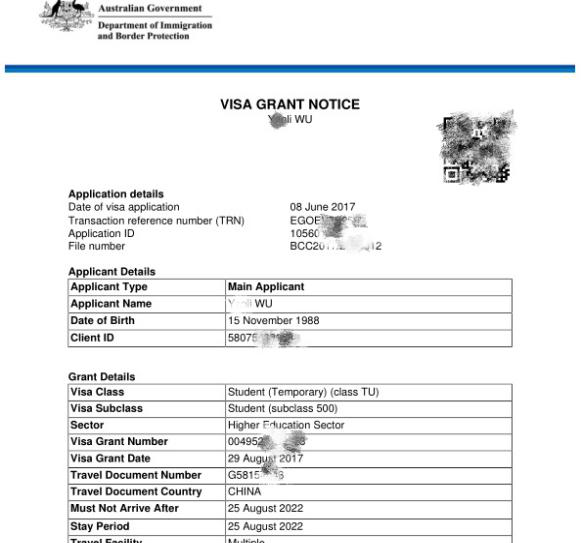 TAFE陪读签证顺利获签